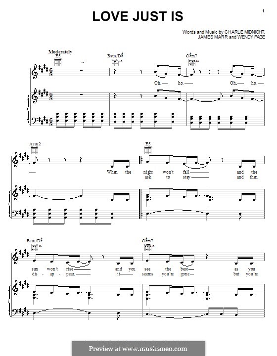 Love Just Is (Hilary Duff): For voice and piano (or guitar) by Charlie Midnight