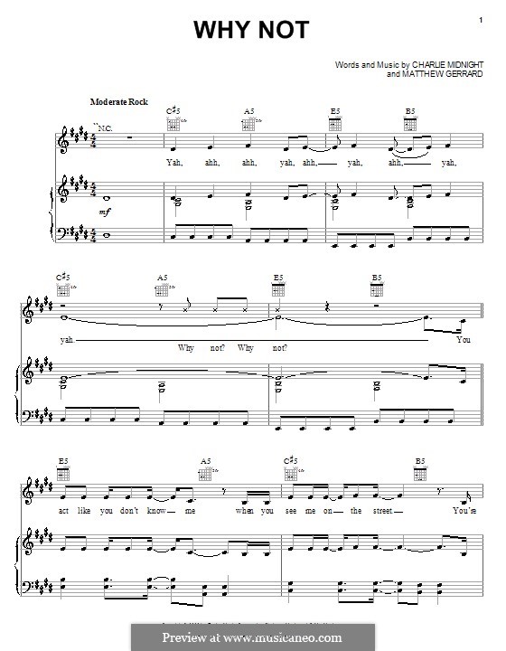 Why Not (from the Lizzie McGuire Movie): For voice and piano or guitar (Hilary Duff) by Charlie Midnight, Matthew Gerrard