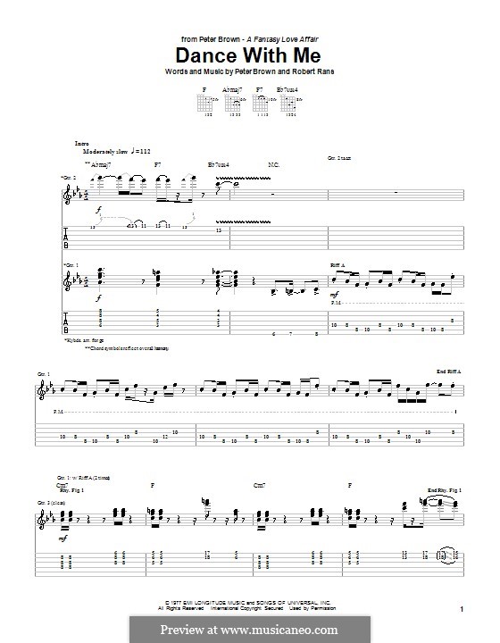 Dance with Me (Betty Wright): For guitar with tab by Peter Brown, Robert Rans