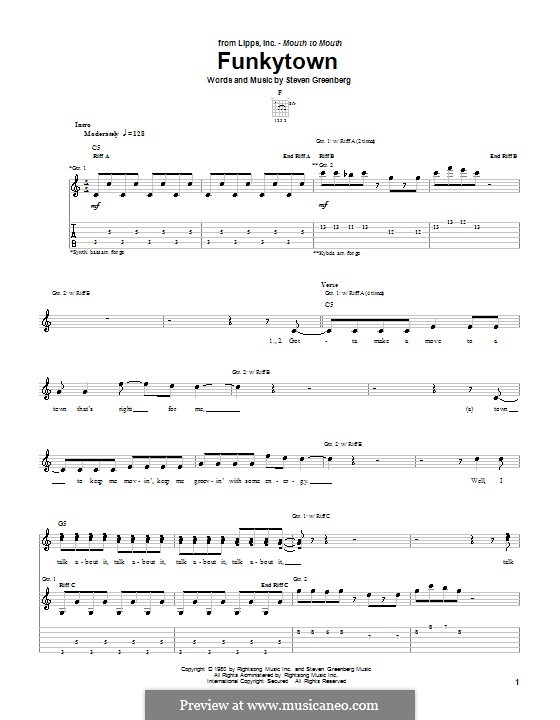 Vocal-instrumental version: For guitar with tab by Steven Greenberg