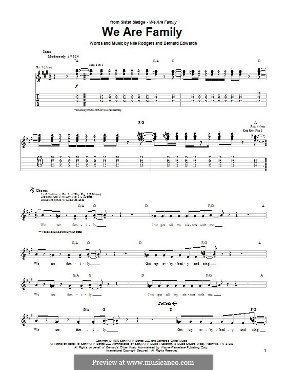 we are family sister sledge by b edwards n rodgers on musicaneo we are family sheet music