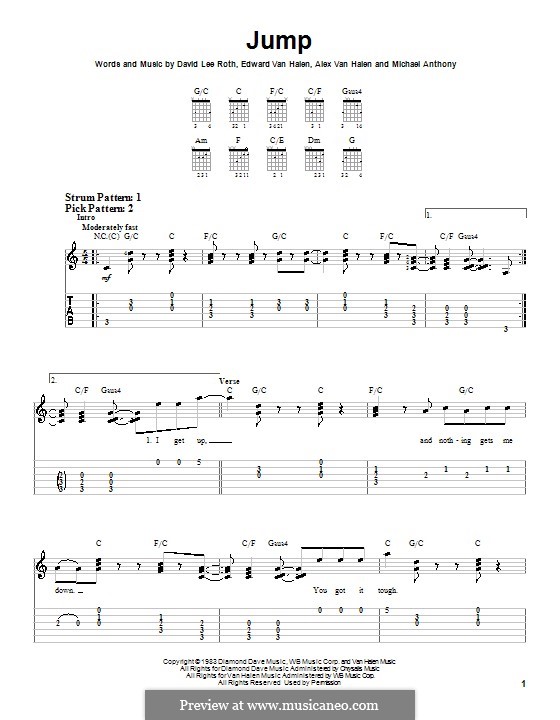 Jump (Van Halen): For guitar (very easy version) by Alex Van Halen, David Lee Roth, Edward Van Halen, Michael Anthony