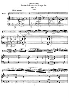 Hungarian Pastoral Fantasia, Op.26: Score, solo part by Franz Doppler