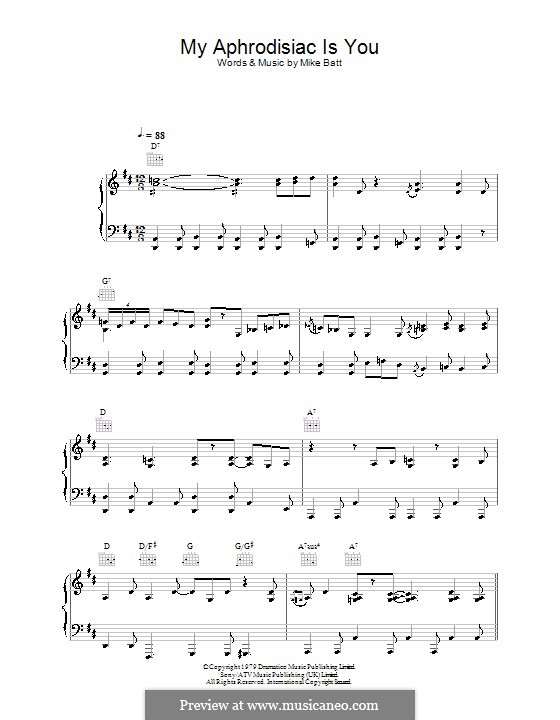 My Aphrodisiac Is You (Katie Melua): For voice and piano (or guitar) by Mike Batt