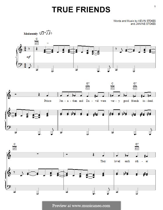 True Friends: For voice and piano (or guitar) by Janine Stokes