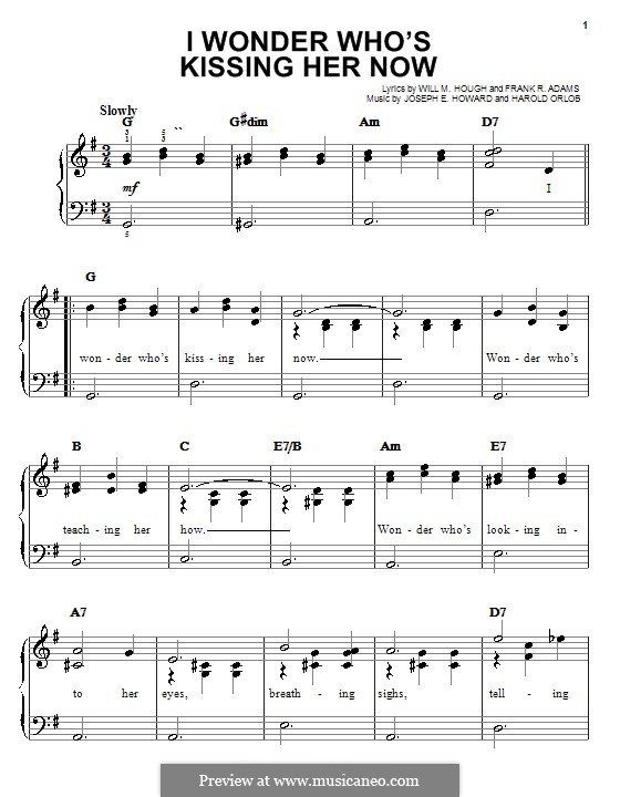 I Wonder Who's Kissing Her Now: For easy piano by Joseph Edgar Howard