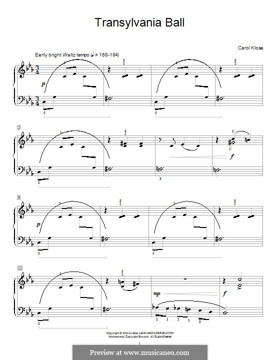 Translyvania Ball: For piano by Carol Klose