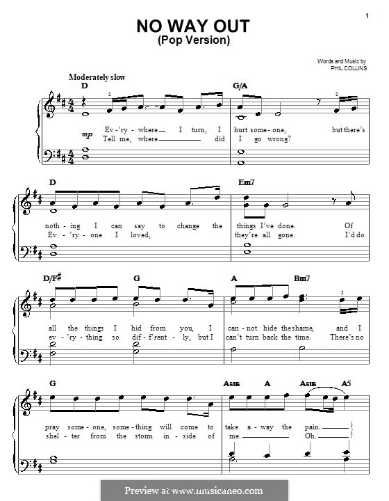 No Way Out (Theme from Walt Disney's Brother Bear): Pop version by Phil Collins