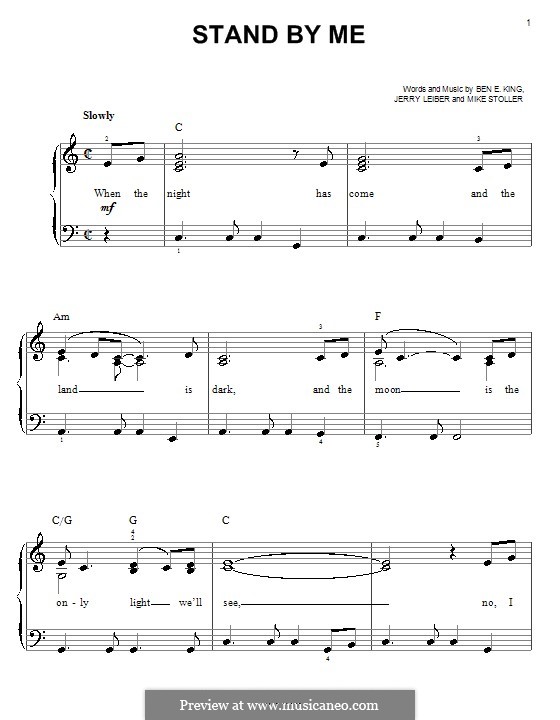 Stand By Me, for Piano: With chords by Ben E. King, Jerry Leiber, Mike Stoller