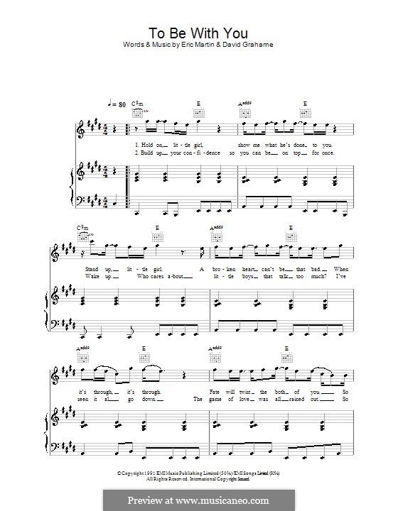 To Be with You: For voice and piano (or guitar) by Jim House, Raul Malo
