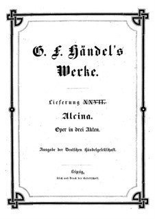 Alcina, HWV 34: Full score by Georg Friedrich Händel