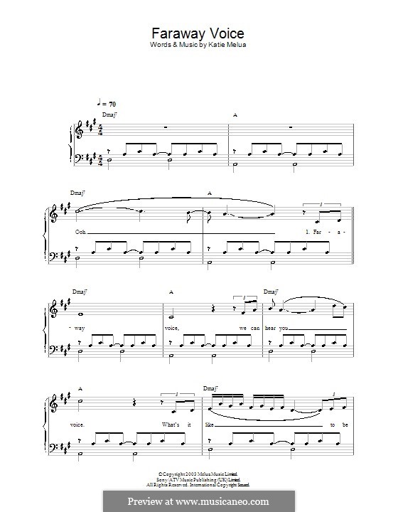 Faraway Voice: For easy piano by Katie Melua