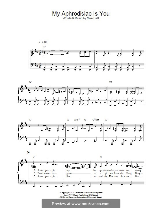 My Aphrodisiac Is You (Katie Melua): For easy piano by Mike Batt