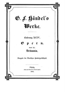 Deidamia, HWV 42: Full score by Georg Friedrich Händel