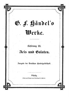 Acis and Galatea, HWV 49: Full score by Georg Friedrich Händel