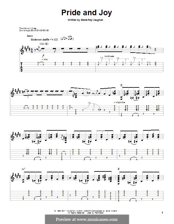 Pride and Joy: For guitar with tab by Stevie Ray Vaughan