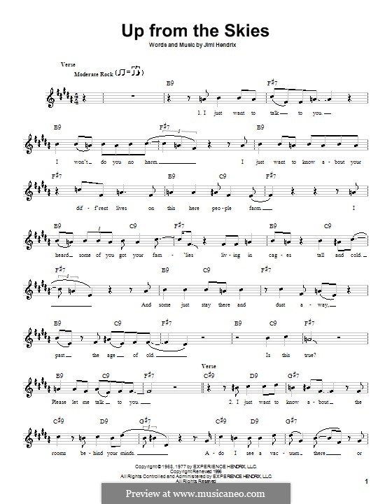 Up from the Skies by J. Hendrix sheet music on MusicaNeo