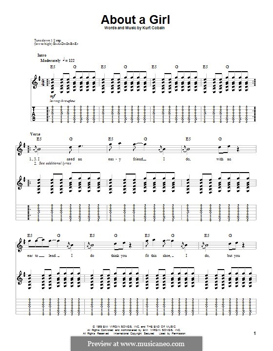 About a Girl (Nirvana): For guitar with tab by Kurt Cobain