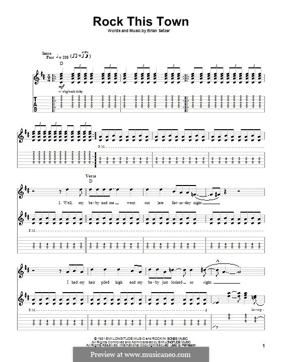 Rock This Town (Stray Cats): For guitar with tab by Brian Setzer