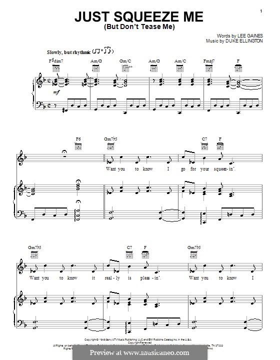 Just Squeeze Me (But Don't Tease Me): For voice and piano or guitar (Duke Ellington) by Lee Gaines