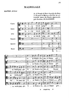 Madrigal for Six Voices: Madrigal for Six Voices by Giammateo Asola