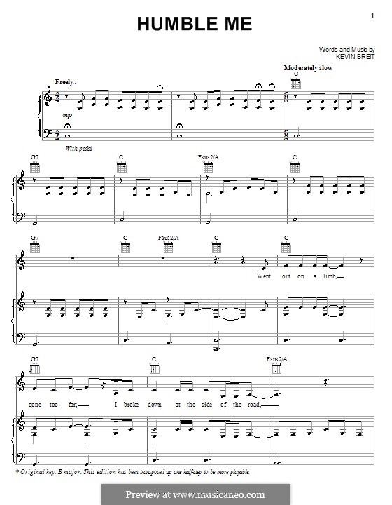 Humble Me (Norah Jones) by K. Breit sheet music on MusicaNeo