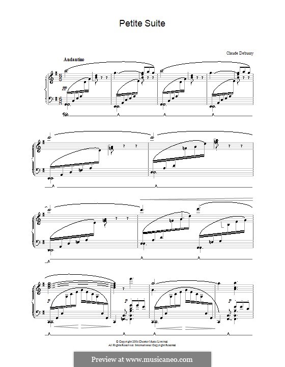 Petite suite, L.65: For piano by Claude Debussy