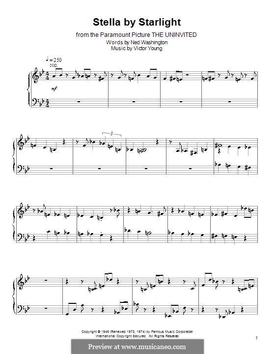 Stella By Starlight: For piano by Victor Young