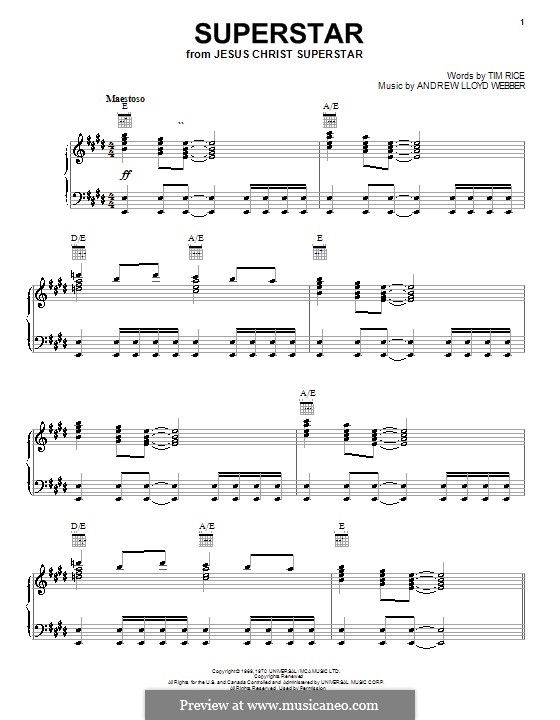 Superstar (Jesus Christ Superstar) by A.L. Webber on MusicaNeo