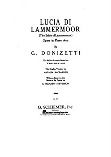 Lucia di Lammermoor: Piano-vocal score by Gaetano Donizetti