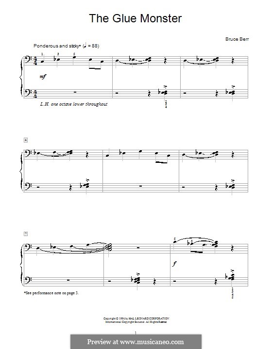 The Glue Monster: Für Klavier by Bruce Berr