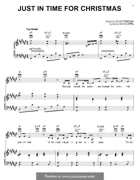 Just in Time for Christmas (Nancy Lamott): Für Stimme und Klavier (oder Gitarre) by David Friedman