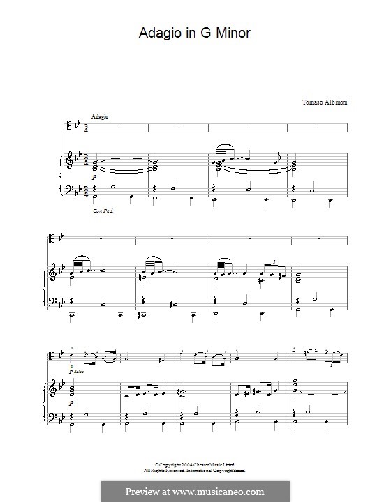 Adagio in g-Moll: Für Cello und Klavier by Tomaso Albinoni