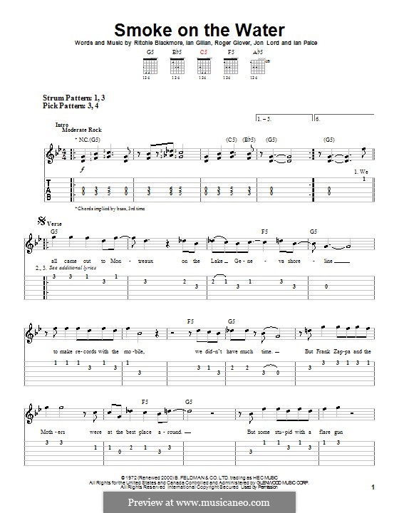 Instrumental version: Für Gitarre (Sehr leichte Fassung) by Ian Gillan, Ian Paice, Jon Lord, Ritchie Blackmore, Roger Glover