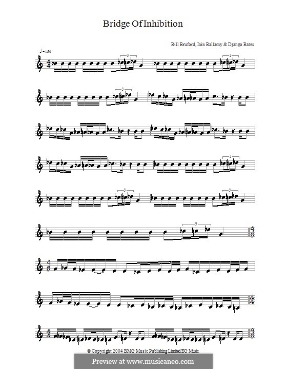 Bridge of Inhibition (Bill Bruford): Für Klavier by Django Bates, Iain Ballamy