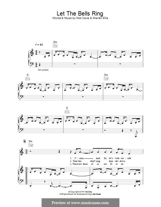 Let the Bells Ring : Für Stimme und Klavier (oder Gitarre) by Nick Cave, Warren Ellis