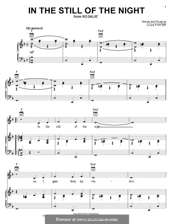 In the Still of the Night: Für Stimme und Klavier (oder Gitarre) by Cole Porter