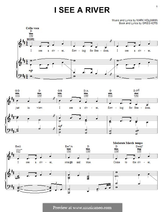 I See a River: Für Stimme und Klavier (oder Gitarre) by Greg Kotis, Mark Hollmann