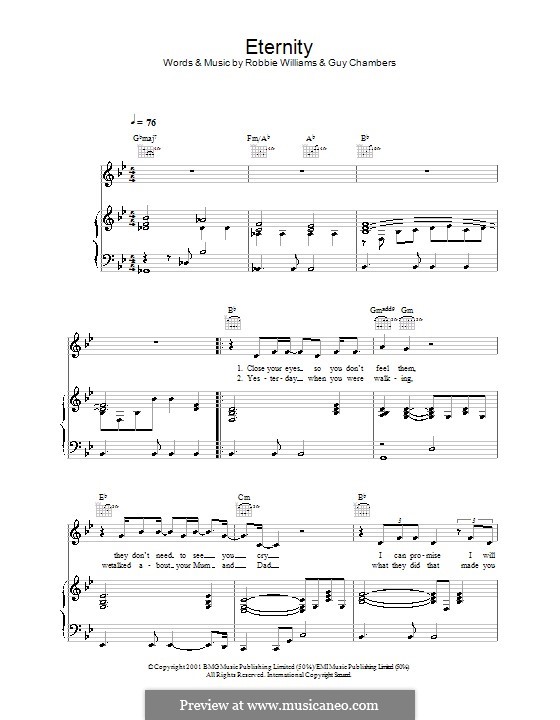 Eternity: Für Stimme und Klavier (oder Gitarre) by Guy Chambers, Robbie Williams