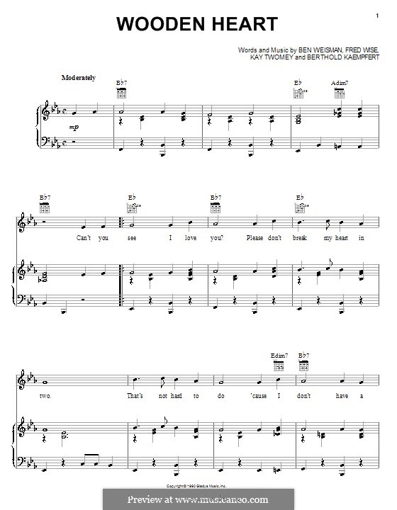 World We Knew (Over and Over): Für Stimme mit Klavier oder Gitarre (Elvis Presley) by Ben Weisman, Bert Kaempfert, Fred Wise, Kay Twomey