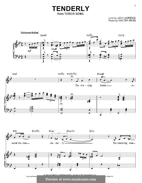 Tenderly: Füe Stimme und Klavier (oder Gitarre) by Walter Gross