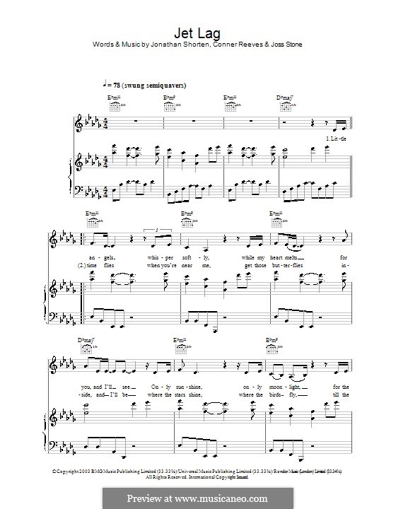 Jet Lag: Für Stimme und Klavier (oder Gitarre) by Conner Reeves, Jonathan Shorten