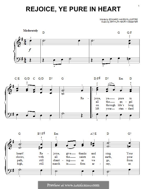 Rejoice, Ye Pure in Heart: Für Klavier by Arthur Henry Messiter