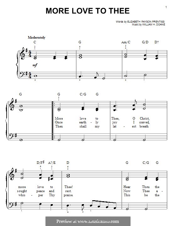 More Love to Thee (O Christ): Für Klavier by William Howard Doane