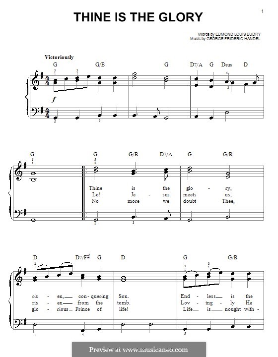 Thine Is the Glory: Für Klavier, leicht by Georg Friedrich Händel