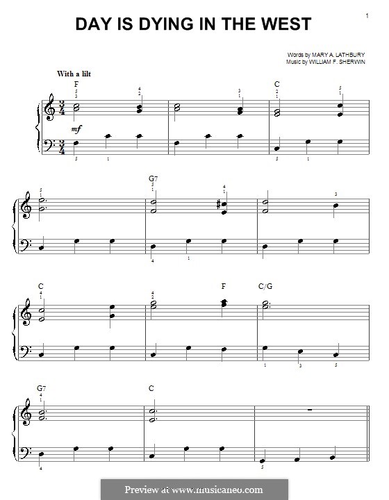 Day is Dying in the West: Für Klavier by William Fisk Sherwin