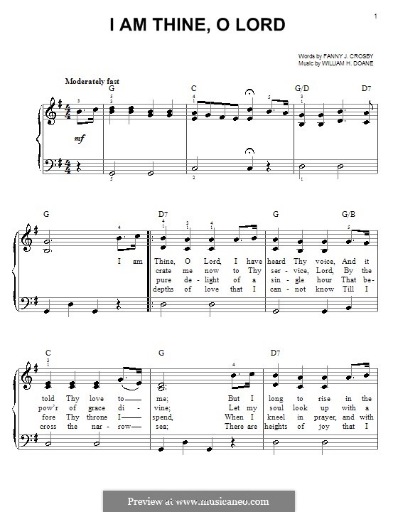 I am Thine, O Lord: Für Klavier by William Howard Doane