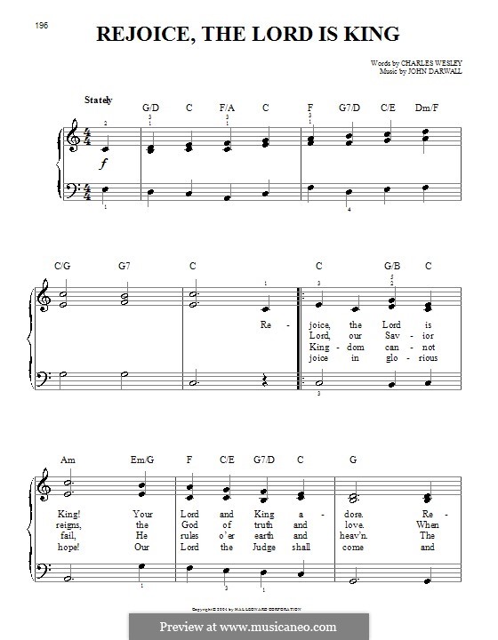Rejoice the Lord Is King: Für Klavier by John Darwall