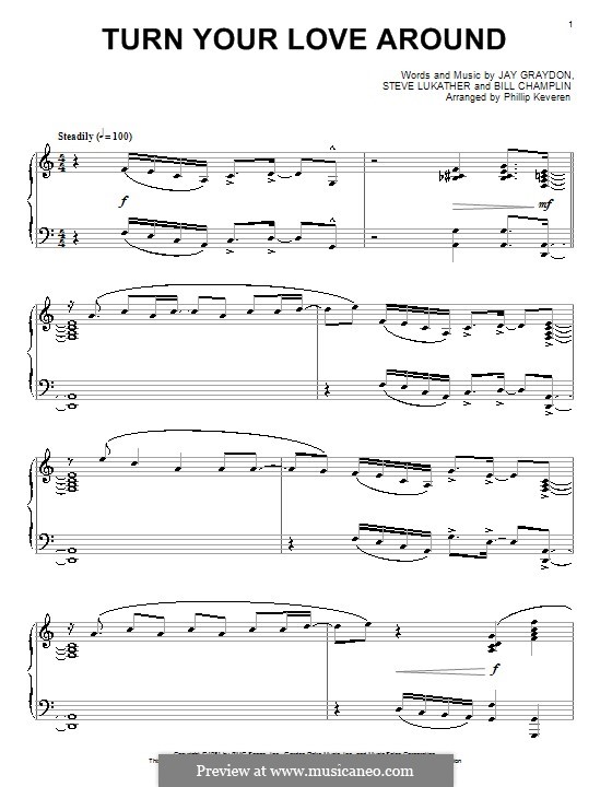 Turn Your Love Around (George Benson): Für Klavier by Bill Champlin, James Graydon, Steven Lukather