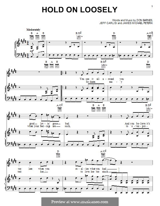 Hold on Loosely (38 Special): Für Stimme und Klavier (oder Gitarre) by Don Barnes, James Michael Peterik, Jeff Carlisi